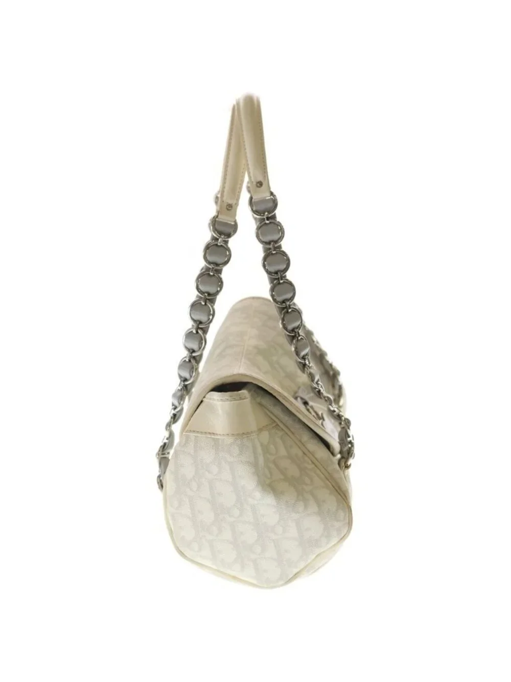 Dior Romantic Trotter Mini Chain Shoulder Bag White